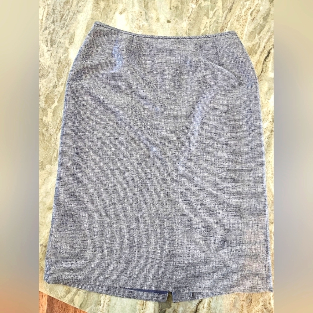 Le Suit Women’s Size 8 Blue Gray Textured Pencil Skirt Career Office Work Lined